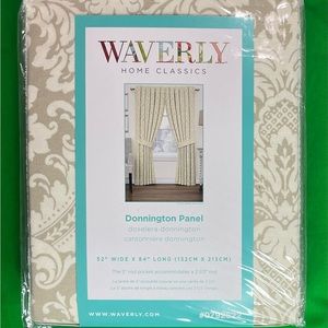 1 New Waverly Home Donnington Linen Back Tab Panel Single 52" x 84” Beige Floral